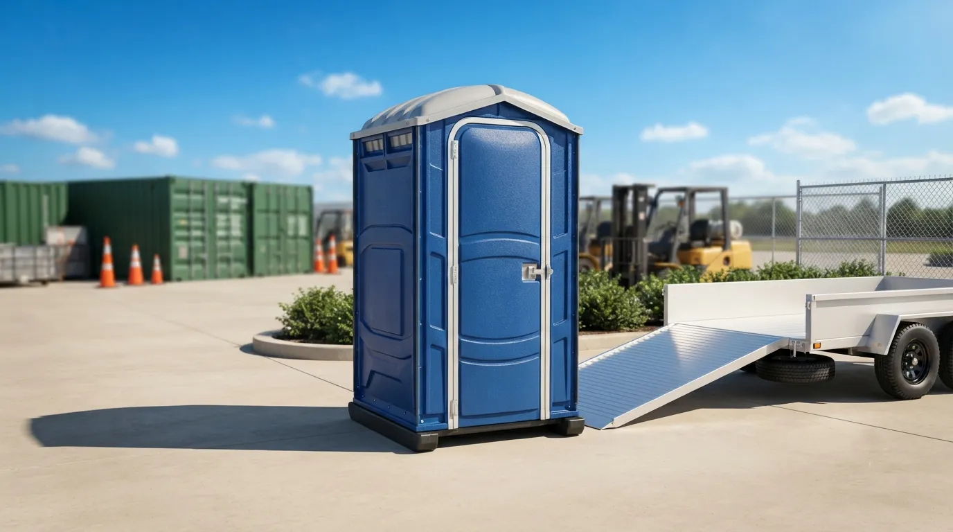 Portable restroom units delivered on a Carol City, FL work zone